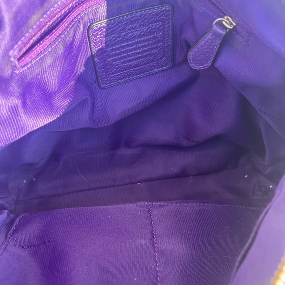 🔥🔥LOW START🔥🔥Vintage Coach purple leather crossbody bag - Picture 8 of 11
